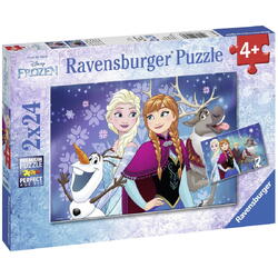 Puzzle Ravensburger - Disney Frozen, 2 in 1, 2x24 piese