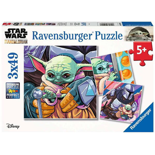 Puzzle Ravensburger - Baby Yoda, 3 in 1, 3x49 piese