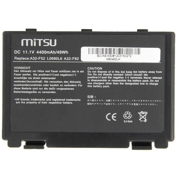 Mitsu Baterie laptop Asus A32-F82 K40 K50 K60 K70 / 11,1V 4400mAh