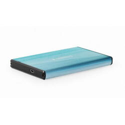 Carcasa rack pentru hard disk, Gembird, 2,5", SATA, Plastic/Aluminiu, Albastru