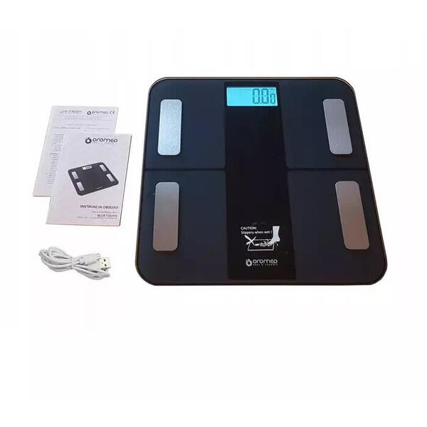 Cantar electronic analitic, Oro-Med Bluetooth, greutate maxima 180 kg, negru