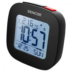 Ceas cu alarma Sencor Sdc 1200 B, Termometru, Calendar, Radio, Functie Snooze, Negru