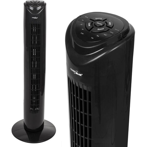 Ventilator turn GreenBlue GB645, cu telecomanda, 82 cm, Negru