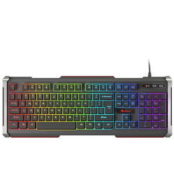 Tastatura Natec Rhod 400 Backlit RGB, Cu fir, USB, Negru