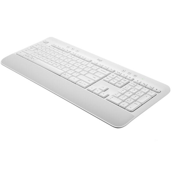 Tastatura wireless Logitech Signature K650, layout US INT'L, Alb