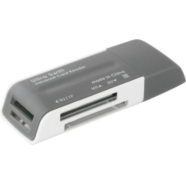 Cititor de carduri de memorie, Defender, ULTRA SWIFT USB 2.0, Argintiu