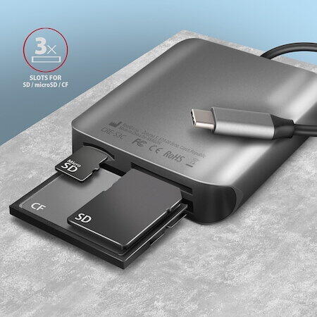 Cititor de carduri extern Axagon CRE-S3C, USB-C 3.2 Gen1