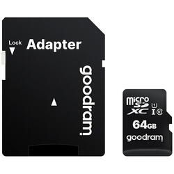 Card de memorie microSD Goodram M1AA 64GB Clasa 10 UHS-I + Adaptor SD, M1AA-0640R12