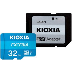 Card de memorie microSDHC Kioxia Exceria (M203) 32GB,UHS I U1+ adaptor, LMEX1L032GG2
