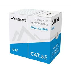 Cablu retea Lanberg LCU5-11CC-0305-S, Cat.5e, U/UTP, 305m, Grey
