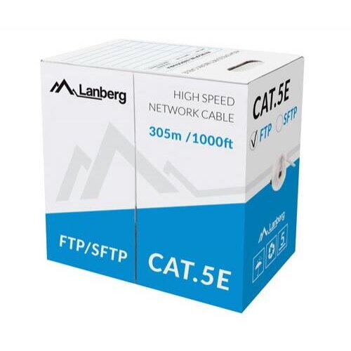 Cablu retea Lanberg LCF5-10CC-0305-S, Cat.5e, F/UTP, 305m, Grey