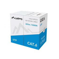 Cablu de retea Lanberg LCU6-10CC-0305-S Cat6, U/UTP, 305m, Grey