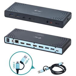 Docking Station iTec DOCKPDL, 65W, USB 3.0/USB/C 2x HDMI, 2x DP, 4x USB3.0, 2xUSB/C PD, Negru
