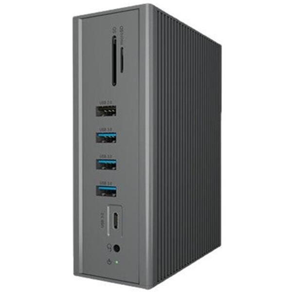 ICYBOX Statie de Andocare cu cablu integrat, Icy box, USB-C/USB-A, 55 W, Gri