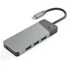 Green Cell Hub USB GC Connect 7in1 (3xUSB-A 3.1 HDMI 4K 60Hz USB-C PD 85W) pentru Apple MacBook M1/M2 Lenovo X1, Asus ZenBook, Dell XPS