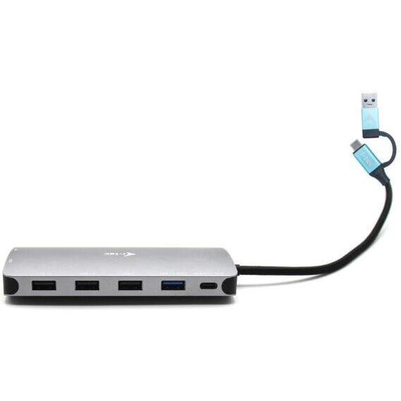 I-TEC Statie de andocare USB 3.0/USB-C/Thunderbolt 3x Display Nano Dock metalic LAN +Livrare putere 100W