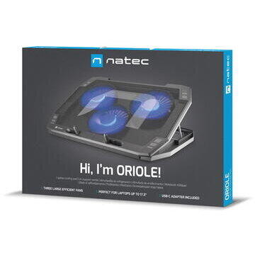 Cooler laptop  Natec de 15.6"-17.3", LED, Negru