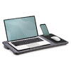 Suport pentru laptop, Digitus, Plastic, Cu mousepad si suport de telefon, Pana la 17", Gri