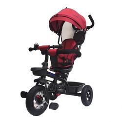 Tricicleta pentru copii, TESORO, Negru/Rosu