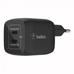 Incarcator Belkin WCH011VFBK, 2x USB-C, 45W, Negru