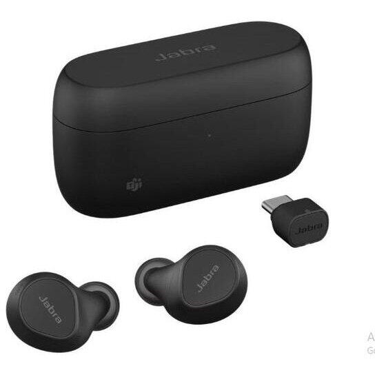Casti True Wireless Jabra Evolve2 Buds MS, Bluetooth, ANC, 4+2 Microfoane, Negru