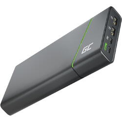 Acumulator Extern Green Cell GC PowerPlay Ultra 26800mAh 128W 4-Port 2x USB-C 65W si 27W Power Delivery si 2x USB Ultra Charge Power Bank pentru laptop, MacBook, iPad, iPhone, Nintendo Switch