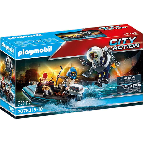 Playmobil City Action - Police, Barca politiei si hot cu barca rapida