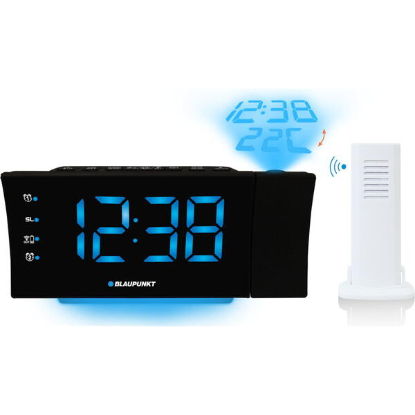 Radio cu ceas Blaupunkt CRP81USB, proiectie, temperatura exterior, USB