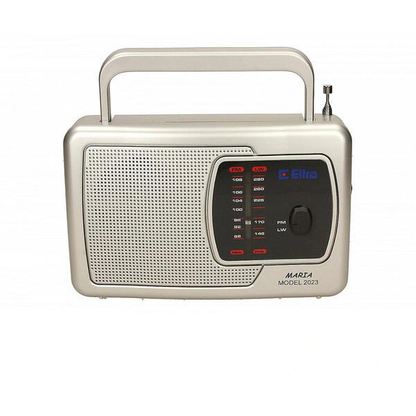 Radio portabil Maria, Eltra, 500 mW, 200 x 180 x 50 mm, Argintiu/Negru