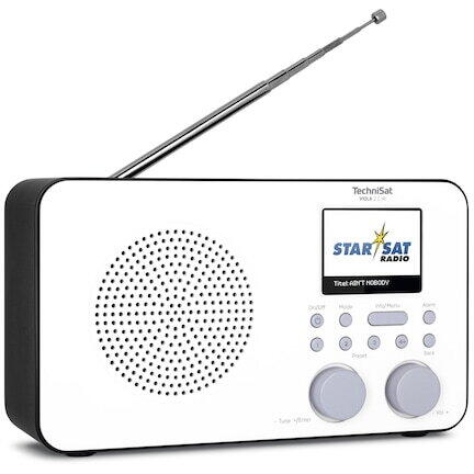 Radio portabil, TechniSat, Viola 2 C IR, DAB +, FM radio si Internet radio, Display 2.4", 3 W, Alb/Negru