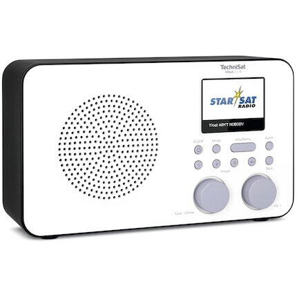 Radio portabil, TechniSat, Viola 2 C IR, DAB +, FM radio si Internet radio, Display 2.4", 3 W, Alb/Negru