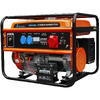 Generator EXTRALINK EGH-5000, Benzina/Gaz, 5.5kW, 25L, Trifazat, autonomie 11h, Negru/Portocaliu