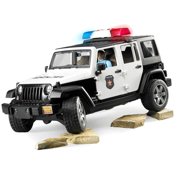 Masina de politie Jeep Wrangler Rubicon, Bruder 02526