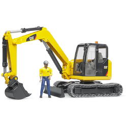 Excavator Cat Minibagger cu muncitor, Bruder 02466