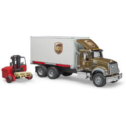Camion MACK Granite UPS cu container si stivuitor portabil, Bruder 02828