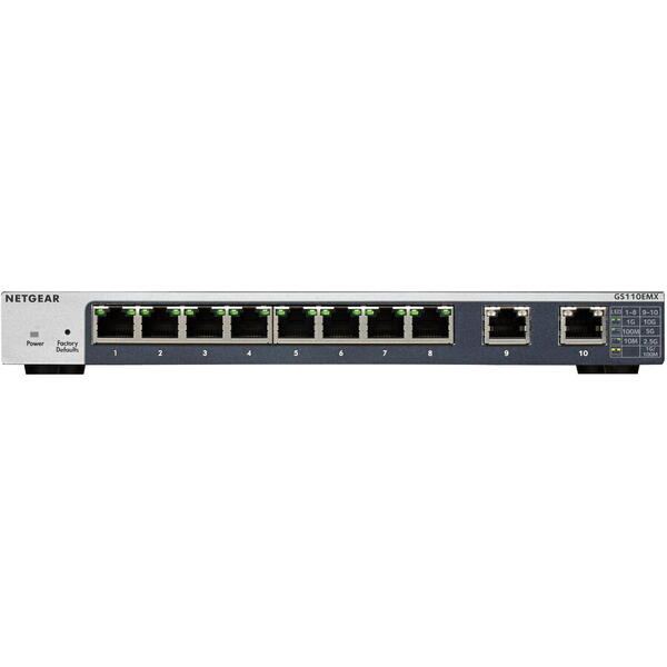 NETGEAR GS110EMX Gestionate L2 10G Ethernet (100/1000/10000) Negru