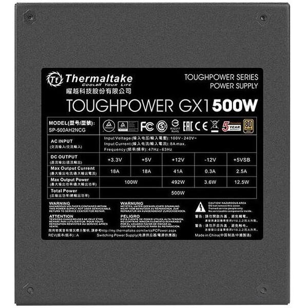Sursa Thermaltake Toughpower GX1, 80+ Gold, 500W