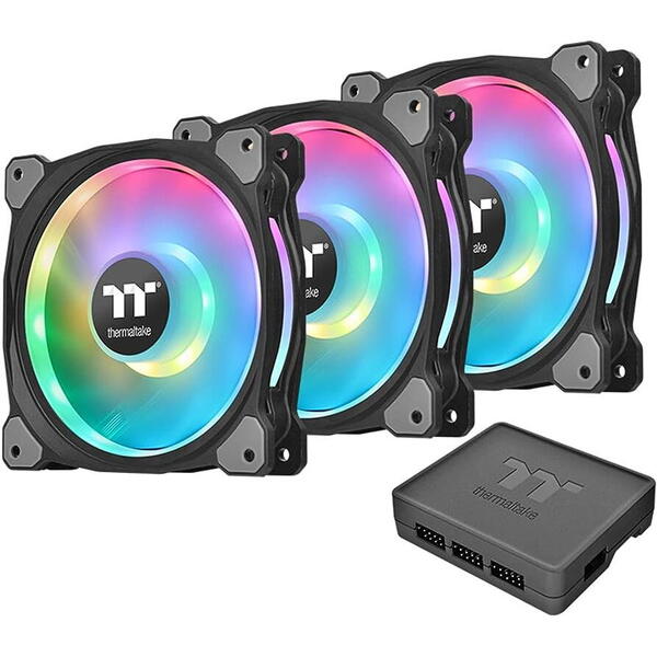 Ventilator Thermaltake Duo 12 Premium Edition, 120mm, RGB, 3buc