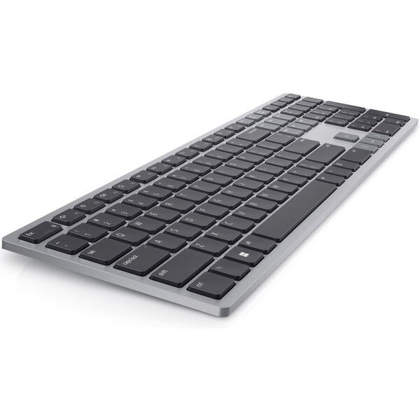 Tastatura wireless Dell KB700, US International layout, interfata 2.4 GHz, Argintiu