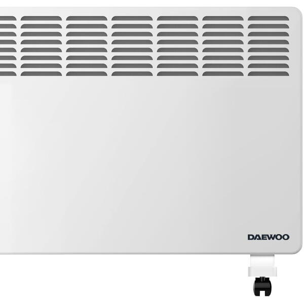 Convector electric Daewoo DPH1500F, 1500 W, 2 trepte de putere, Protectie la supraincalzire, Termostat reglabil, Indicator luminos , Alb