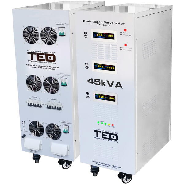 Stabilizator retea maxim 45000VA / 36000W cu Servo Motor, TRIFAZAT, TED Electric