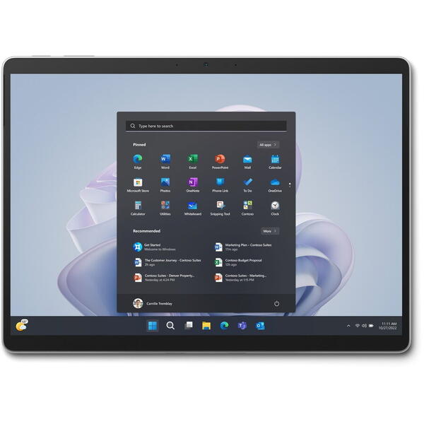 Tableta Microsoft Surface Pro 9, Procesor Intel® Core™ i5-1245U, Multi-Touch 13", 8GB RAM, 512GB SSD, 10MP, Wi-Fi, Bluetooth, Windows 11 Pro, Argintiu