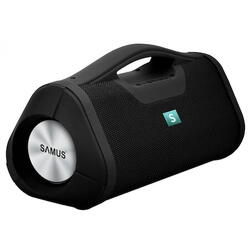 Boxa Portabila Samus Apollo, 16 W, Bluetooth, USB, micro SD card slot, Aux in, Functie Memorie la oprire si redare in bucla, functie anti-soc, cablu de incarcare USB, neagra
