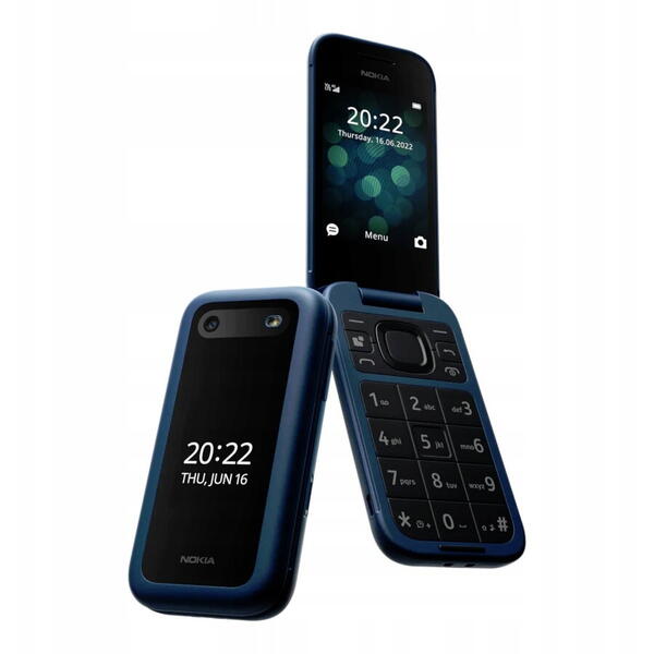 Telefon mobil Nokia 2660 Flip + Stand, Dual SIM, 4G, Albastru