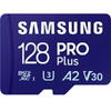 Memory Card microSDXC Samsung PRO Plus MB-MD128SA/EU 128GB, Class 10, UHS-I U3, V30, A2 + Adaptor SD
