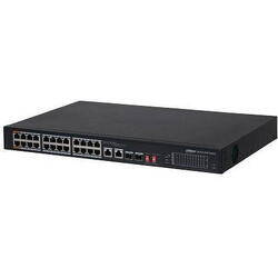 Switch Dahua PFS3226-24ET-240 24 porturi PoE + 2 Port Gigabit + 2 SFP Combo, 240W