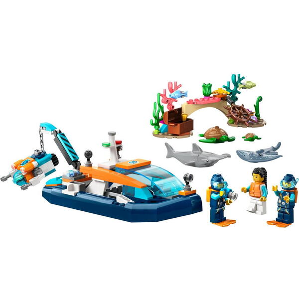 LEGO® City - Barca pentru scufundari de explorare 60377, 182 piese