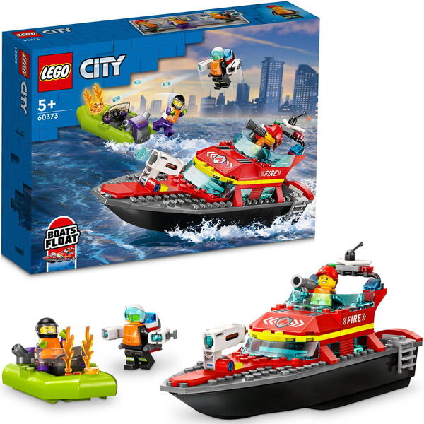 LEGO® City - Barca de salvare a pompierilor 60373, 144 piese