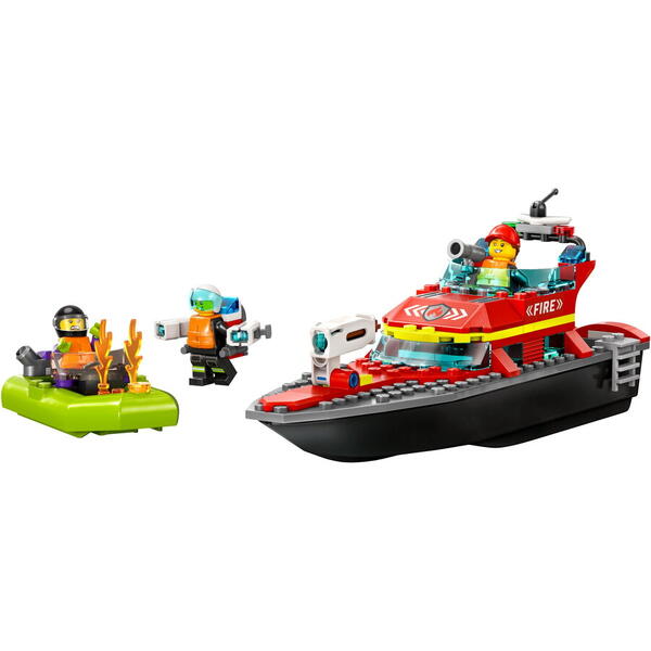 LEGO® City - Barca de salvare a pompierilor 60373, 144 piese