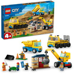 LEGO® City - Camioane de constructie si macara cu bila pentru demolari 60391, 235 piese